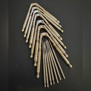 Vintage Brass Nutcracker & Pick Set 14 Pieces, Seafood & Nut Tools, Set for 7